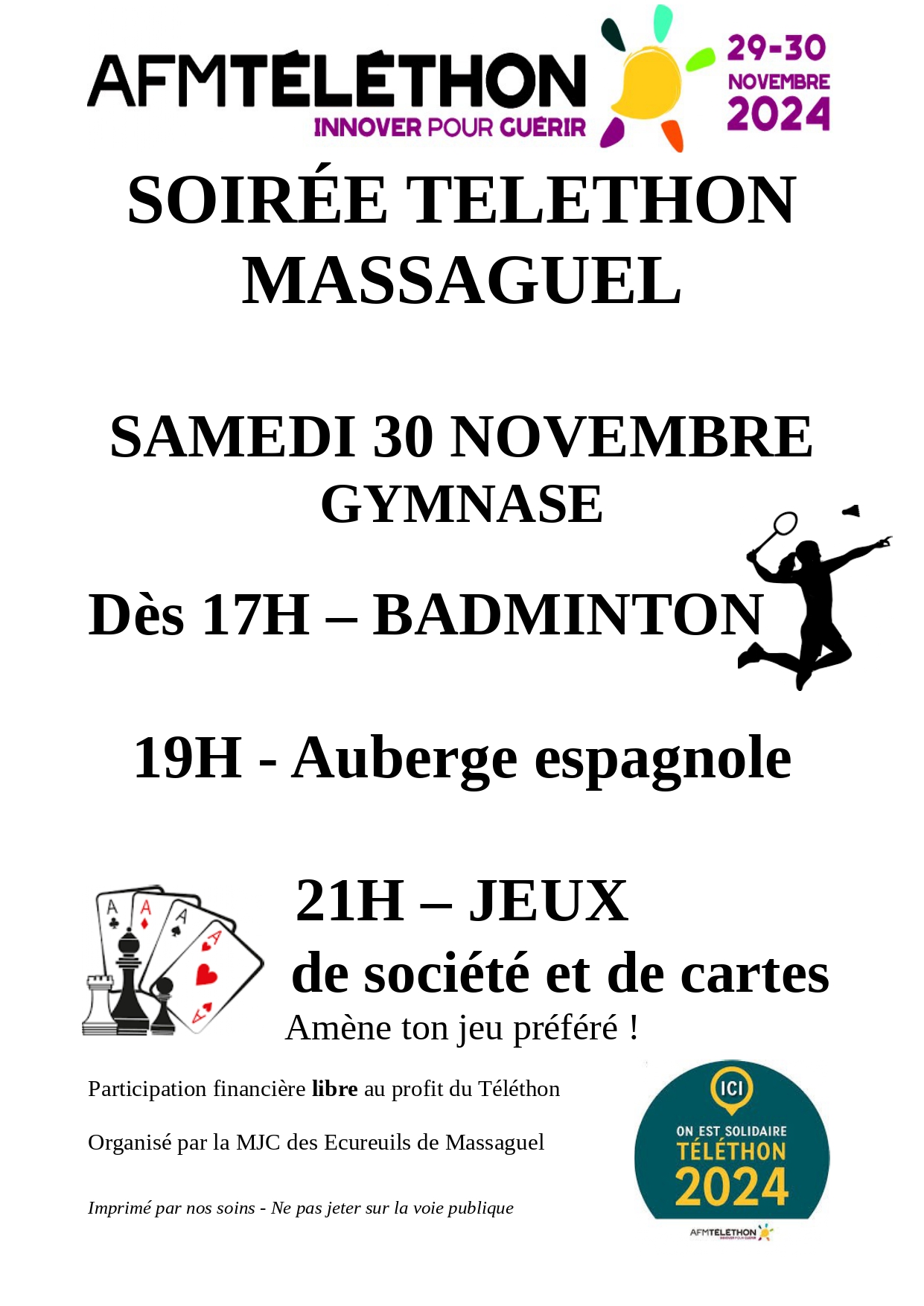 Soirée Téléthon Massaguel